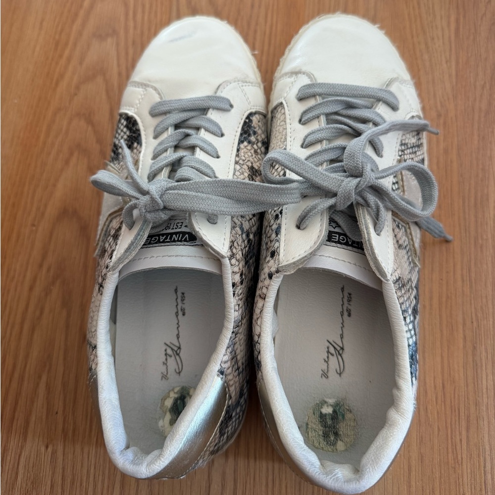 Vintage Havana Bianca Gold Snake-Star Sneakers size 8 - Picture 5 of 8